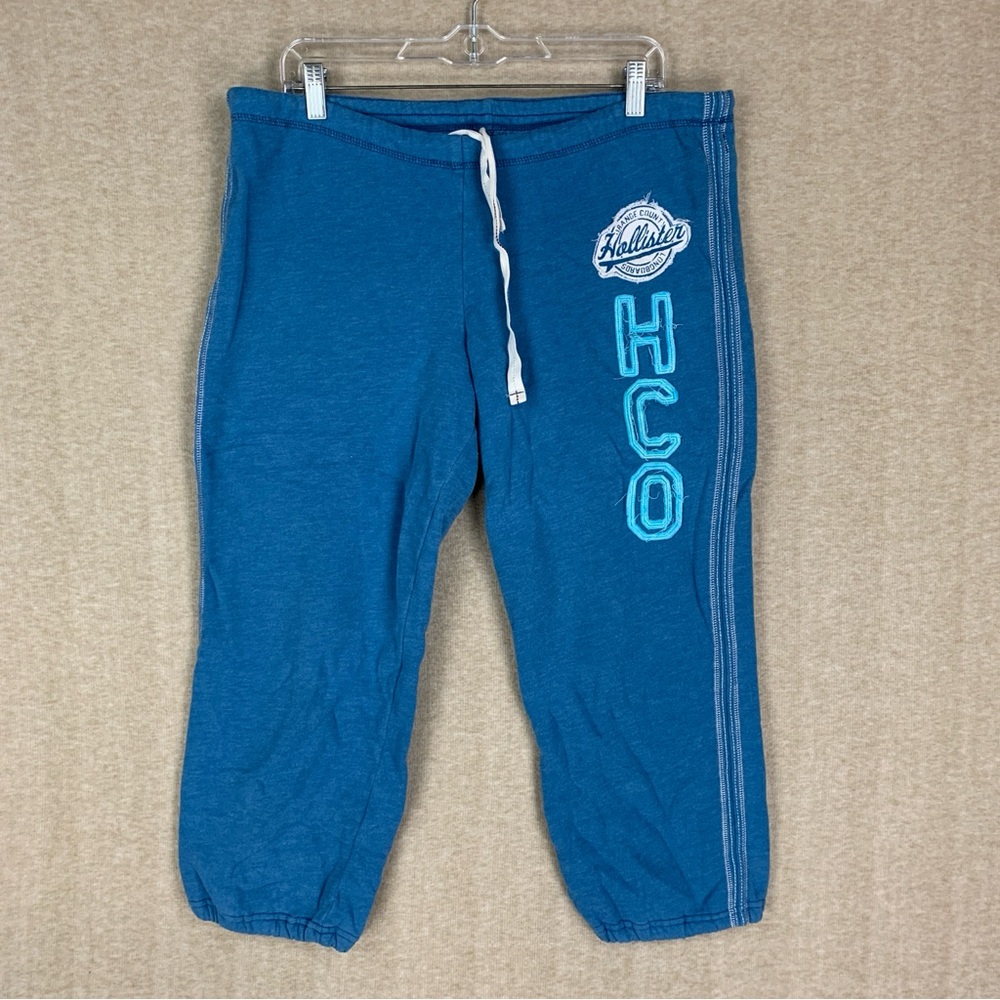🚨 SOLD 🚨 Hollister Sweatpants Large Blue HCO Spellout Jogger Skate Surf Preppy
